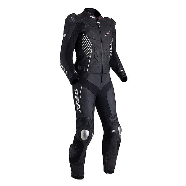 Macacão Moto Texx Pista 2 Peças Couro Preto