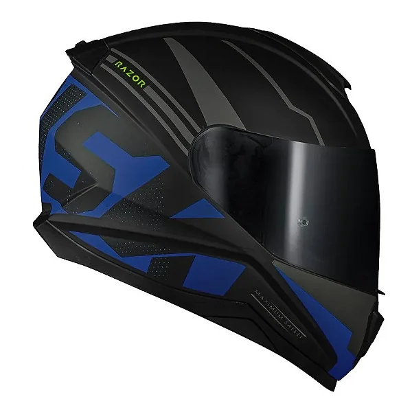 Capacete Norisk Razor Full Preto e Azul Fosco