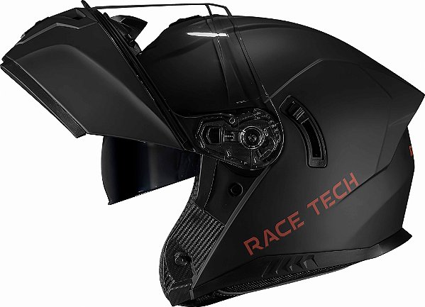 Capacete Race Tech Signal Monocolor - Preto Fosco (Articulado)