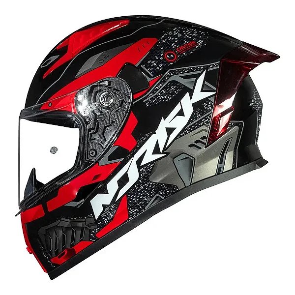 Capacete Norisk Flow Robot Preto Vermelho
