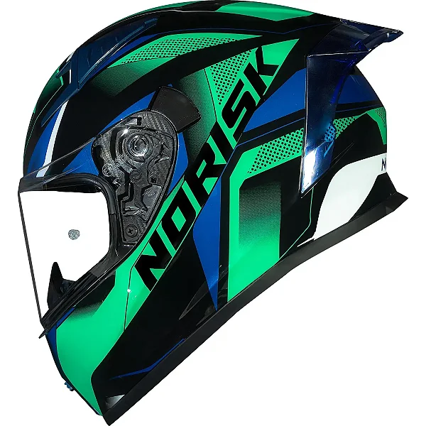 Capacete Norisk Flow Pulse Verde Azul