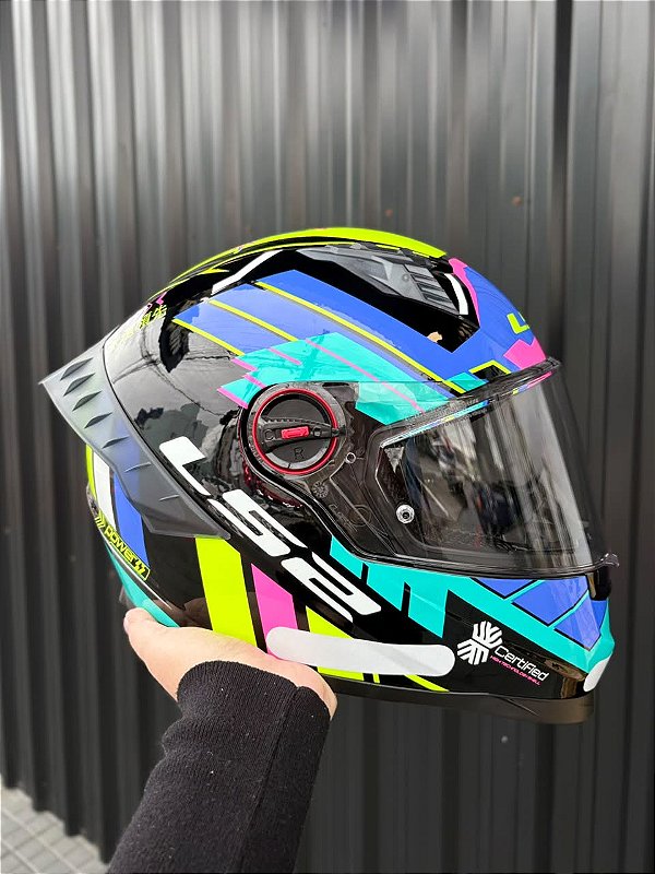 Capacete Ls2 FF358 Pro Bomber Preto Verde
