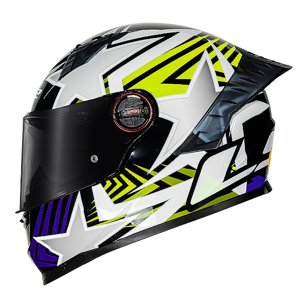 Capacete LS2 FF358 Pro Estellar Preto e Amarelo