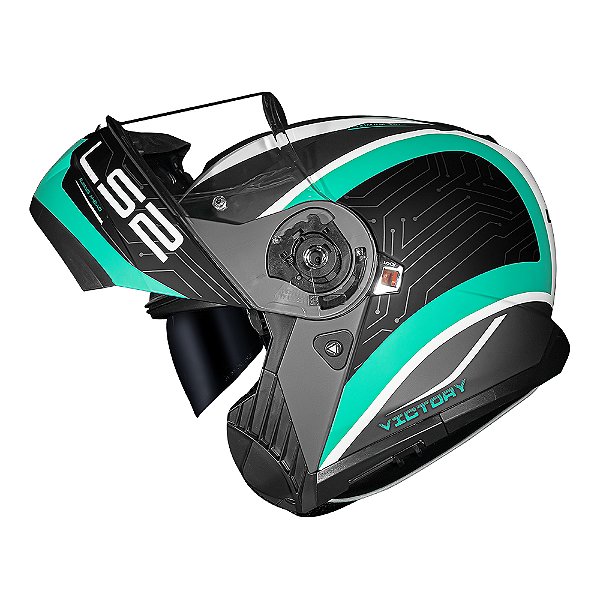 Capacete Ls2 Strobe 2 Victory Escamoteável Articulado Ff908