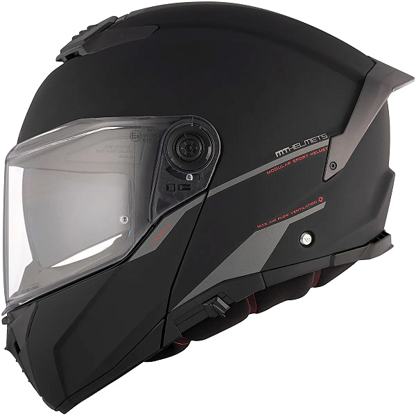 Capacete MT Atom 2 SV Solid A1 - Preto Fosco (Articulado)