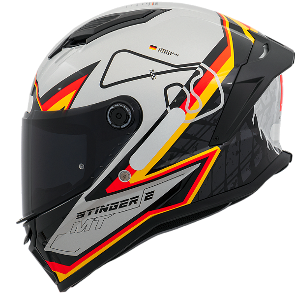 Capacete MT Helmets Stinger 2 Grand Prix C1 Brilhante