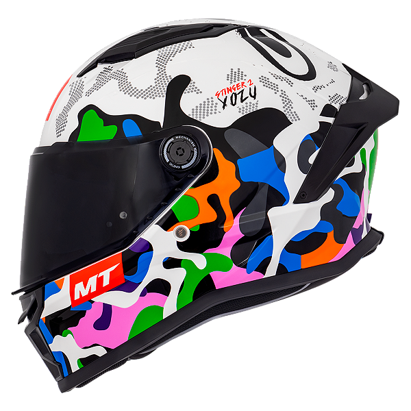 Capacete MT Helmets Stinger 2 Yozu A0 Perola Brilhante
