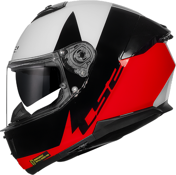Capacete LS2 Stream II FF808 Thunderbiz Preto/Vermelho