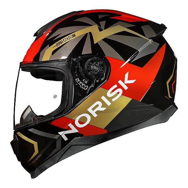 Capacete Norisk Razor Godspeed Vermelho Dourado