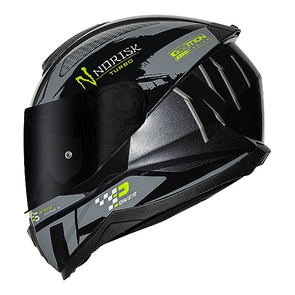 Capacete Norisk Razor Turbo Matte Titanium Preto Cinza
