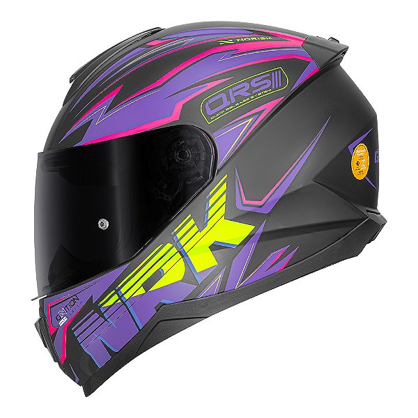 Capacete Norisk Razor Ghost Preto Fosco/Roxo