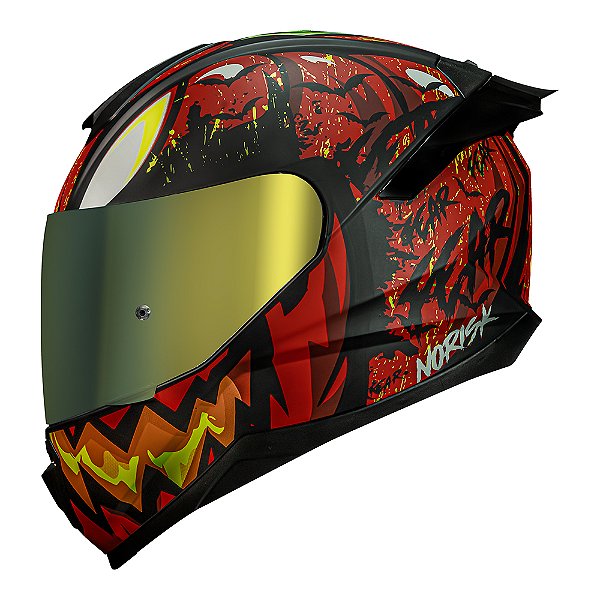 Capacete Norisk Razor Halloween Laranja Fosco