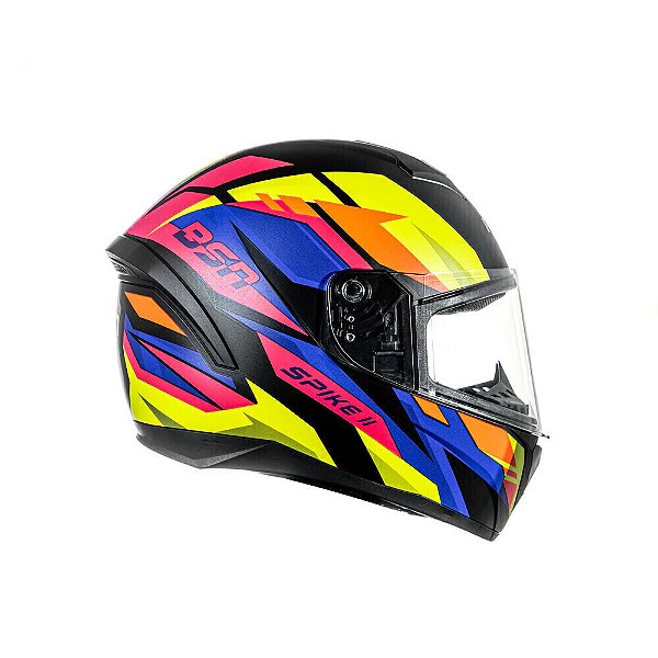 Capacete Spike II BSN Preto Fosco/Colorido