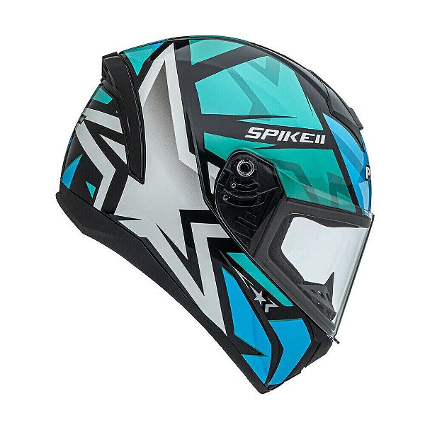 Capacete Spike II 1st Preto Verde Agua