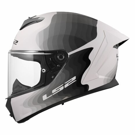 Capacete LS2 FF820 Rapid III Flow Branco Brilhante Cinza