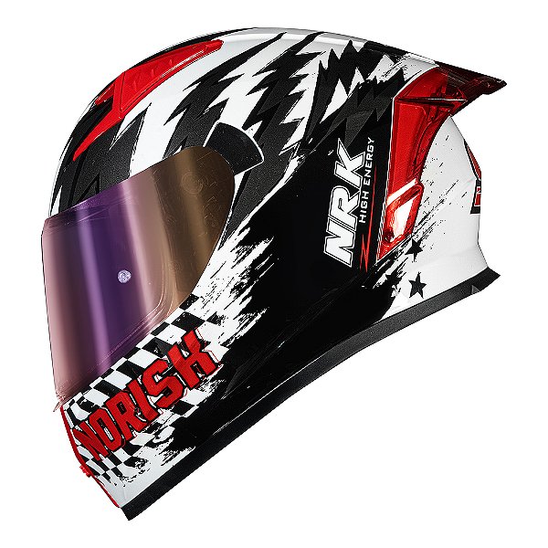 Capacete Norisk Flow Daytona Branco/Vermelho