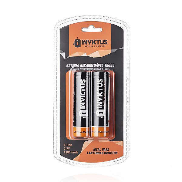 Bateria recarregável 18650 Invictus com 2 unidades