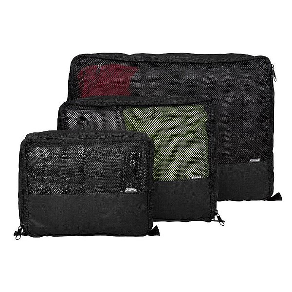 Kit de organizadores (3 tamanhos) Mesch Organizer Trio Preto curtlo