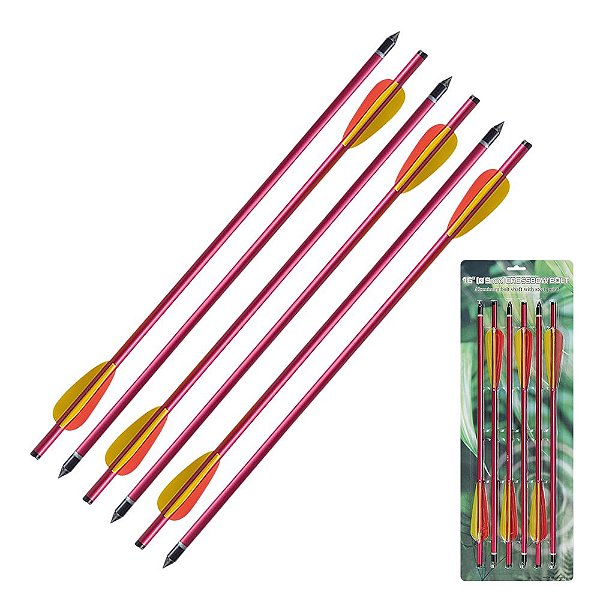 Kit 6 Setas de Aluminio 16" -  Rosqueavel P/ Balestra/Besta