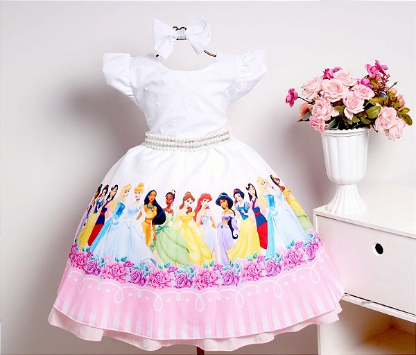 Vestido Infantil Princesa Branco / Temático