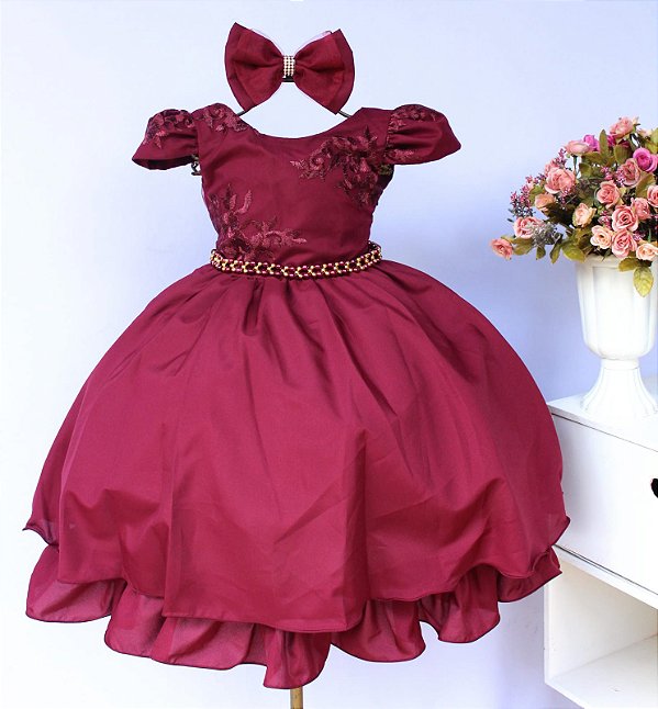 Vestido Marsala / Rendado