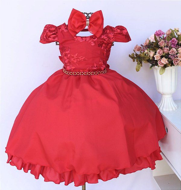 Vestido Vermelho / Rendado