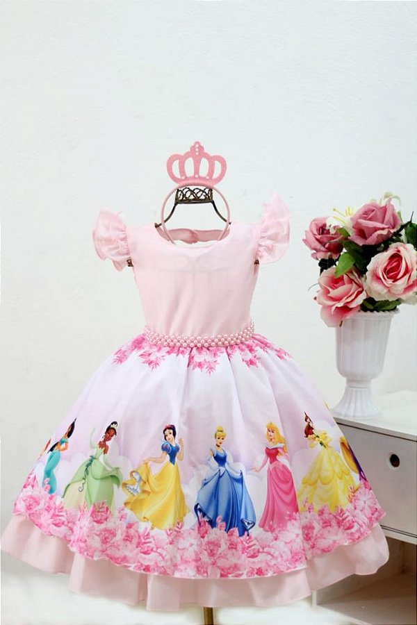 Vestido Princesas Rosa