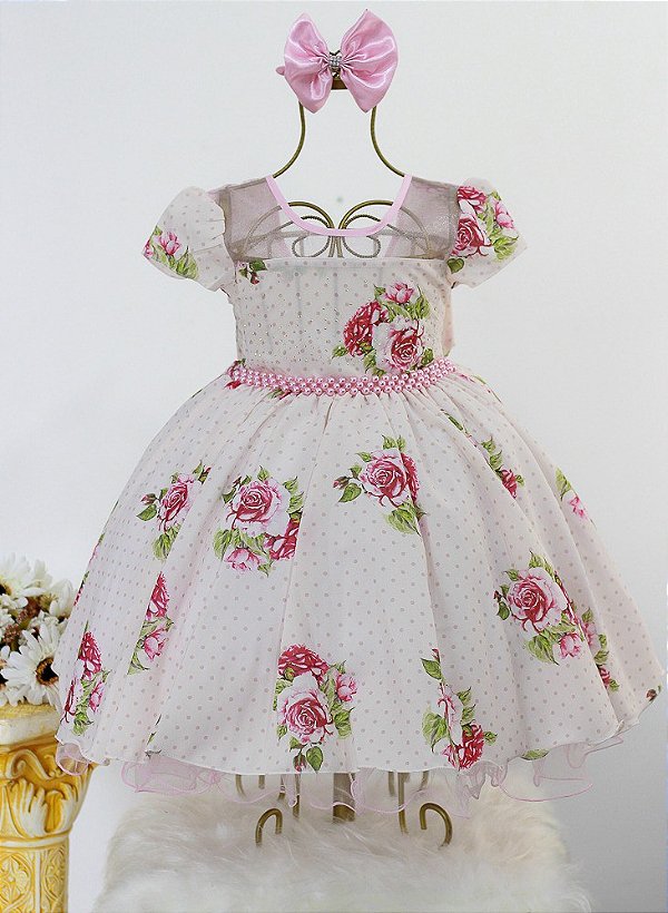 Vestido Floral Creme