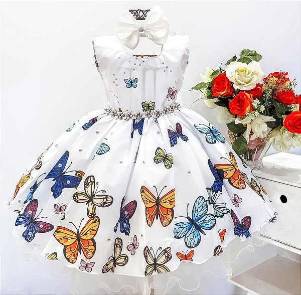 Vestido Borboleta Branco