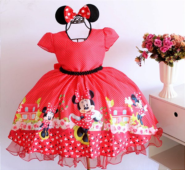 Vestido Minnie Vermelho Desenho
