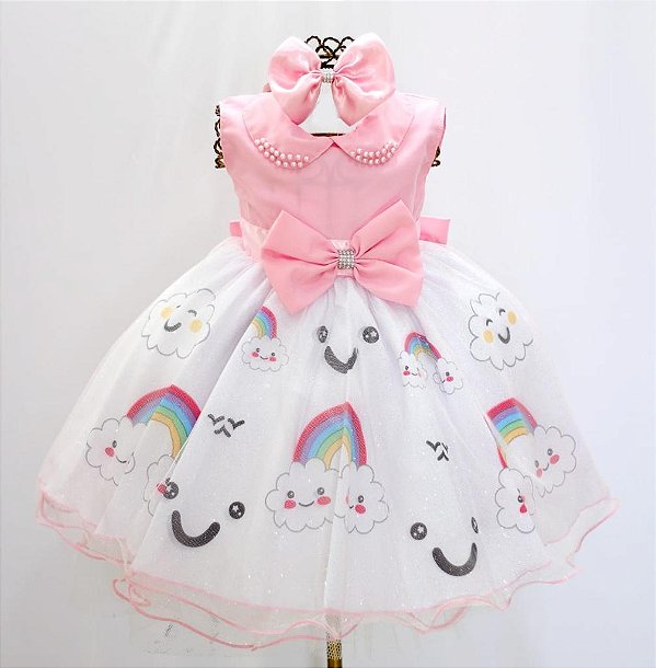 Vestido Rosa Chuva de Benção