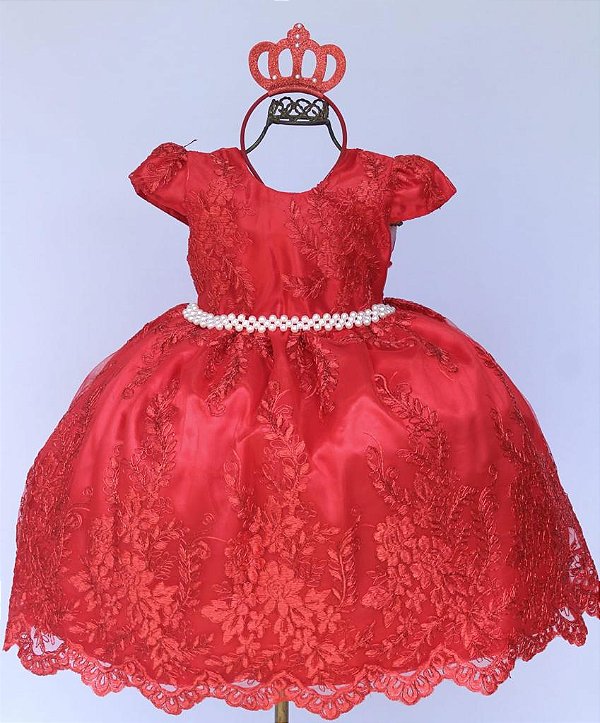 Vestido Rendado Vermelho