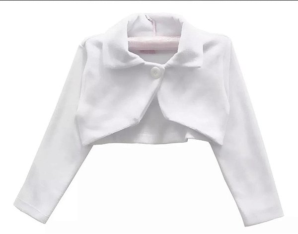 Bolero Casaquinho Infantil Plush Branco