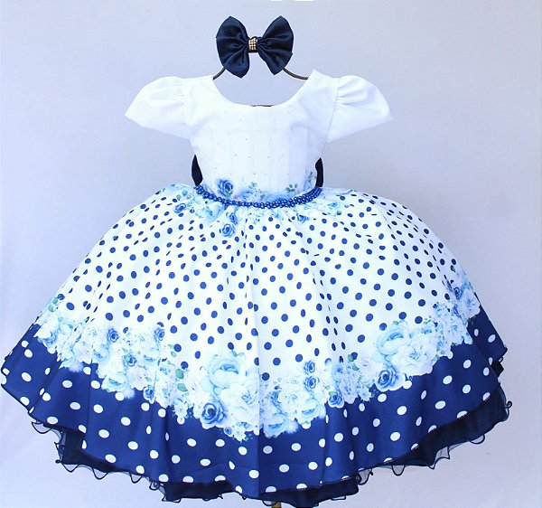 Vestido Índigo Branco Poa