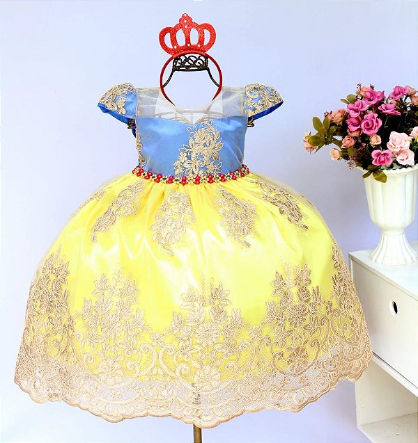 Vestido Branca de Neve Rendado