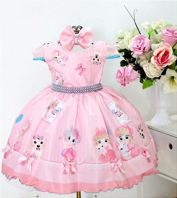 Vestido Rosa Cachorrinho