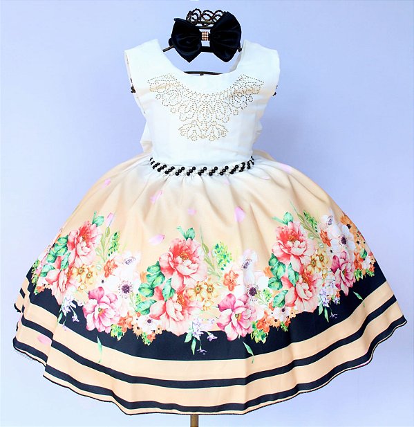 Vestido Creme Floral