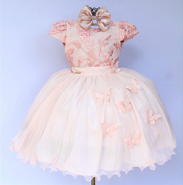 Vestido Borboleta Salmão