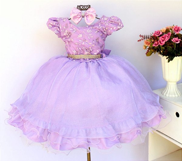 Vestido Lilás Luxo