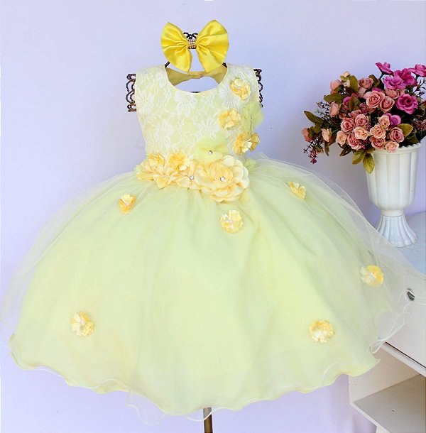 Vestido amarelo floral