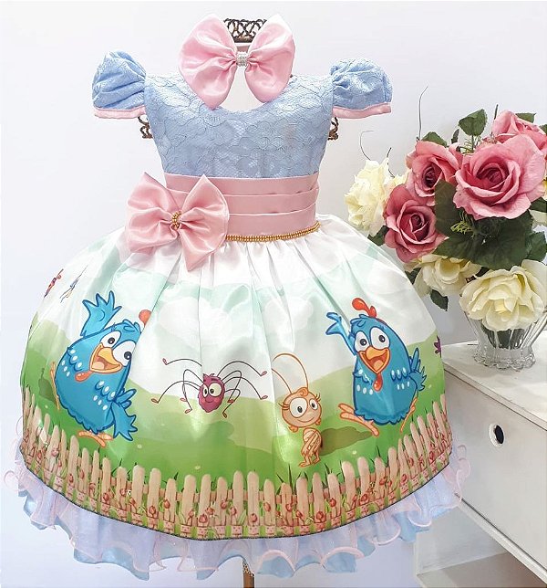 Vestido Galinha Pintadinha Pimenta Rosa