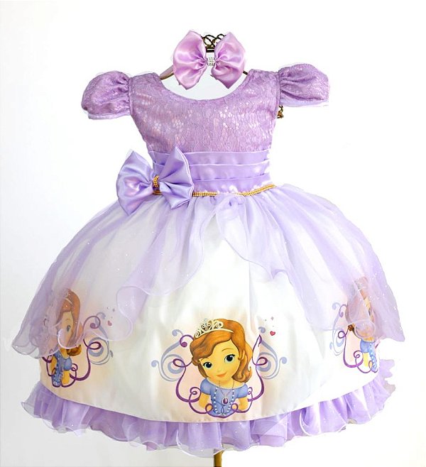 Vestido Temático Princesa Sofia Rosa