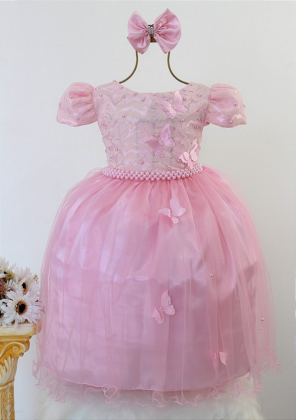 Vestido Rosa Borboleta