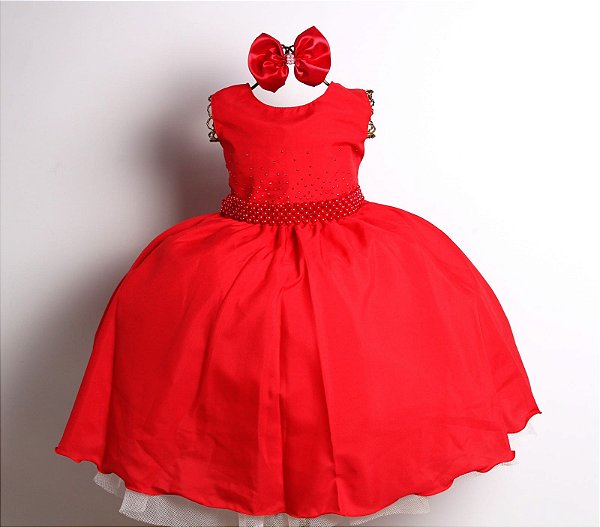 Vestido Vermelho Regata Brilho