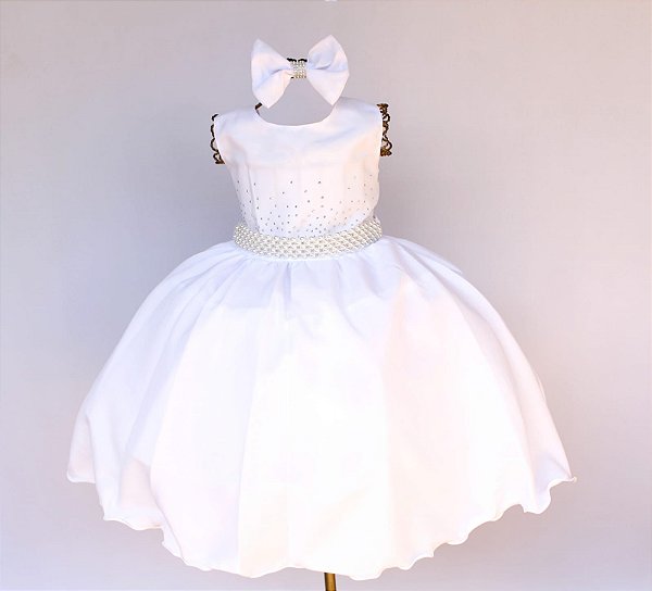 Vestido Branco Regata Perola