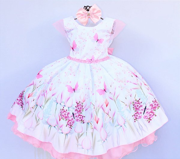Vestido Jardim Encantado Rosa