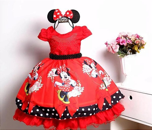 Vestido Minnei Vermelho Festa