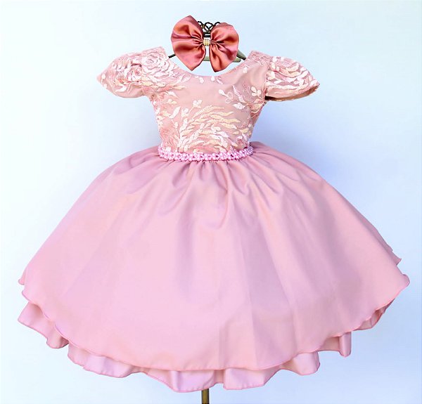 Vestido Rose Cinto Perolas