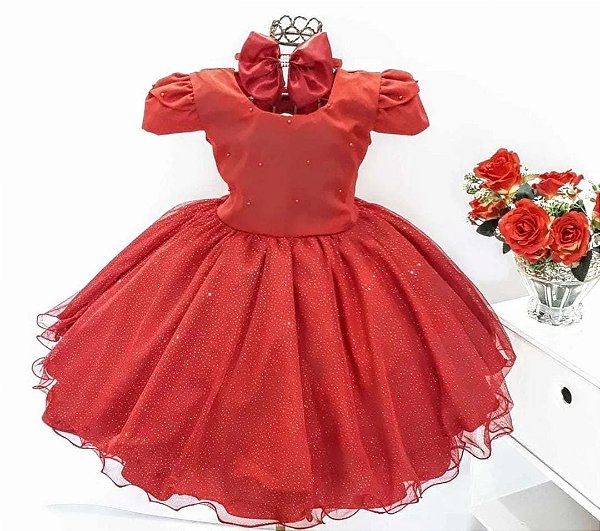Vestido Vermelho Brilho