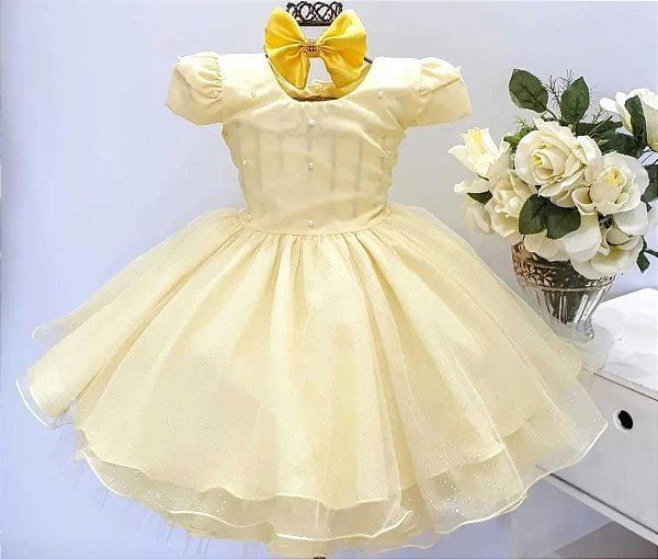 Vestido Amarelo Brilho
